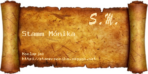 Stamm Mónika névjegykártya